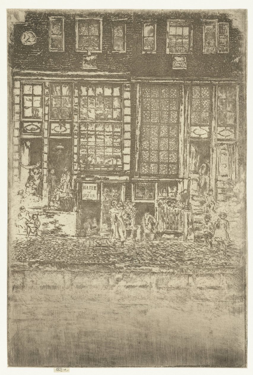 To kanalhus i Amsterdam Brodert gardin av James Abbott McNeill Whistler