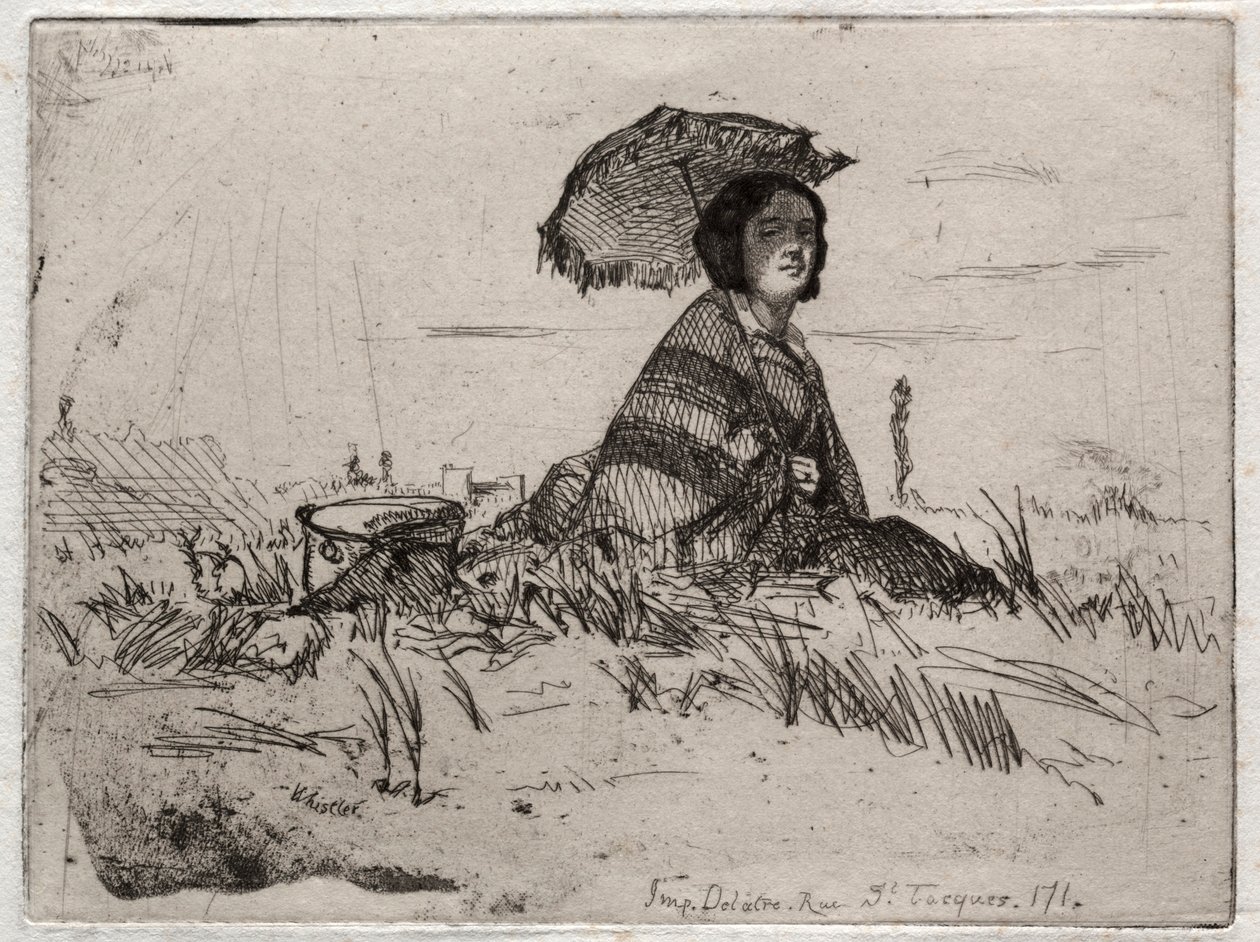 Tolv etsninger fra naturen: En Plein Soleil, 1858. av James Abbott McNeill Whistler