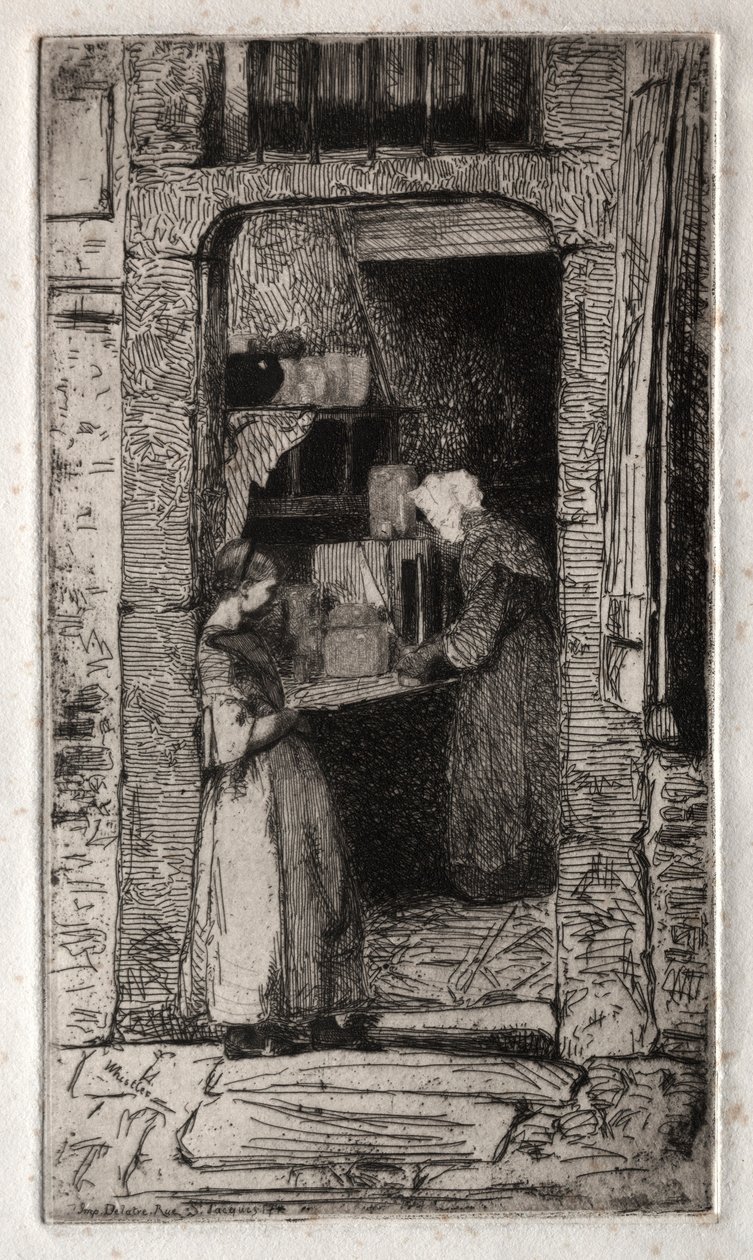 Tolv etsninger fra naturen: The Mustard Merchant, 1858. av James Abbott McNeill Whistler