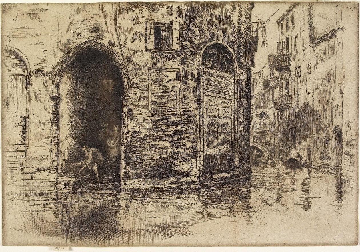 To døråpninger fra "The Second Venice Set" av James Abbott McNeill Whistler