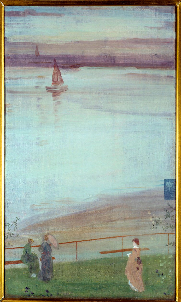 Variasjon i lilla og grønt maleri av James Abbott McNeill Whistler (1834-1903) 1871 Søn. 0,35x0,61 m Paris, musee d