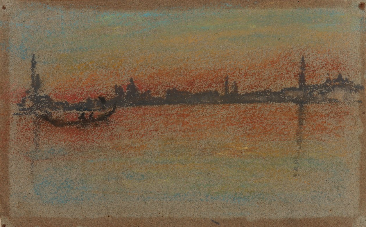 Venezia: Solnedgang på havnen, 1880. av James Abbott McNeill Whistler