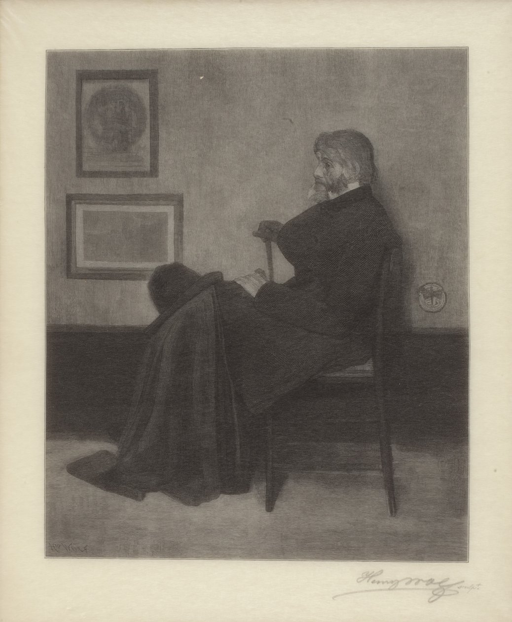 Thomas Carlyle (tregravering) av James Abbott McNeill & Wolf Henry (1852 1916) Whistler