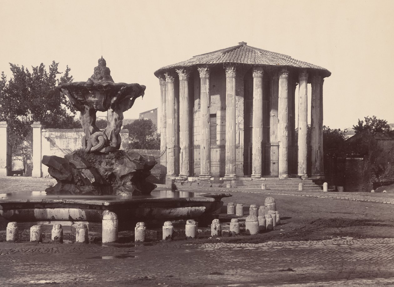 Temple of Vesta and Fountain, Roma, 1860-tallet. av James Anderson