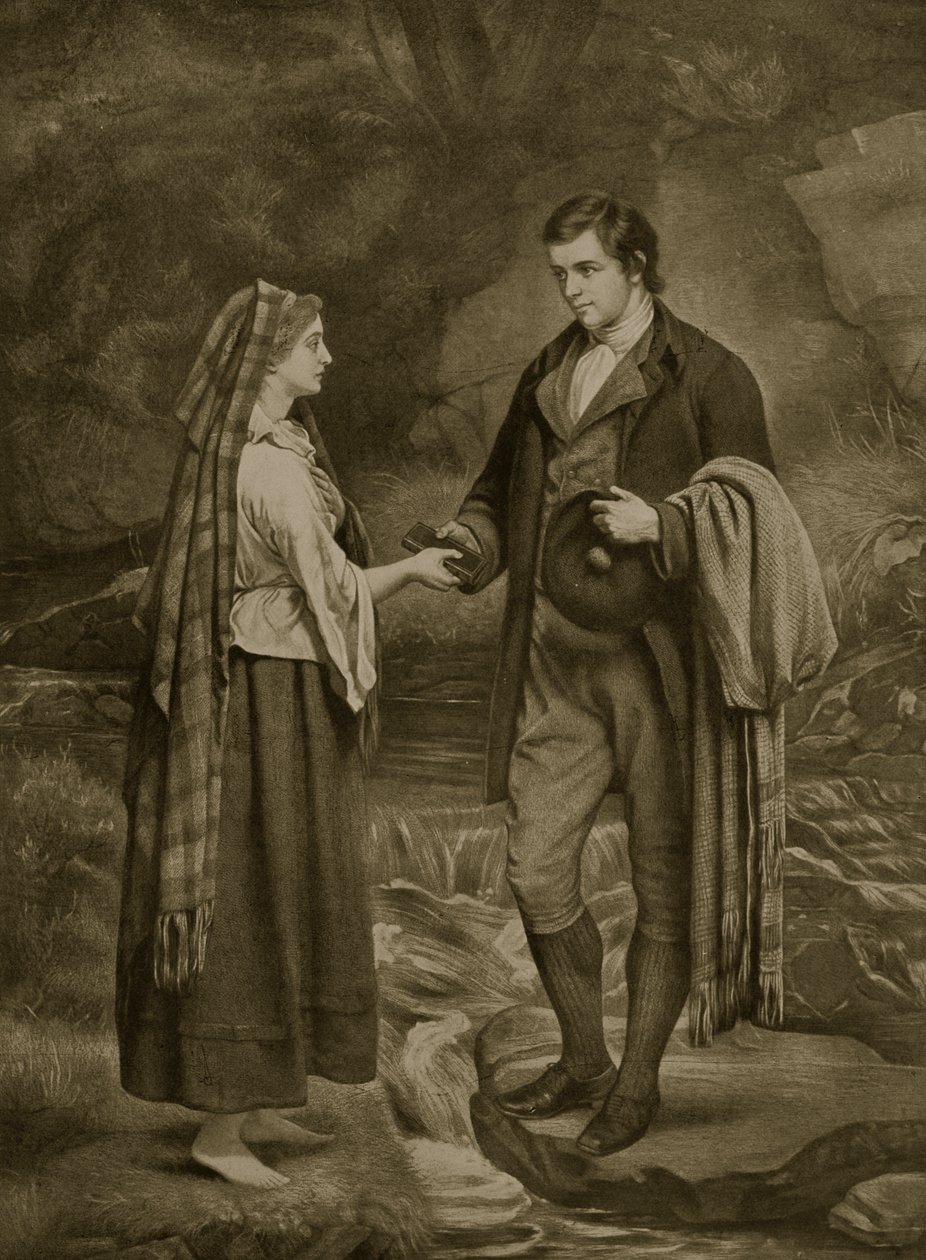 Trolovelse av Robert Burns og Highland Mary, 1785, illustrasjon fra 