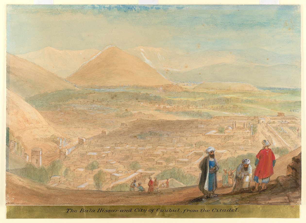 Bala Hissar og byen Kabul (Afghanistan) fra citadellet av James Atkinson