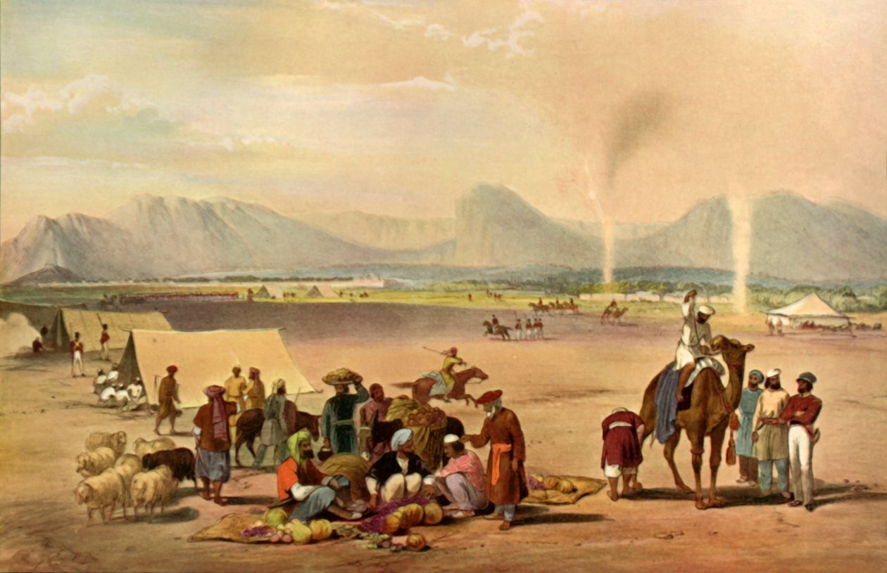 Byen Kandahar ser fra sør mot Baba Wali-fjellet, c1840, 1901. av James Atkinson