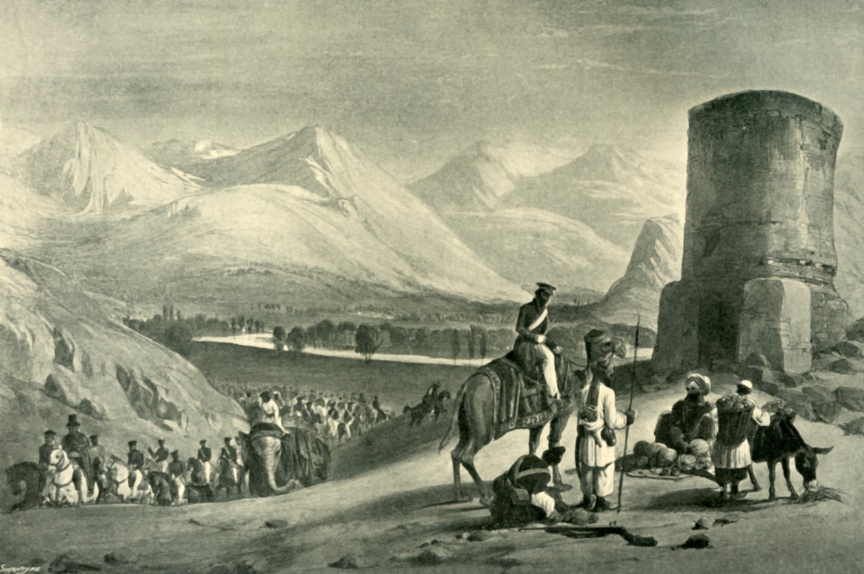 Maidan-dalen og Buzrak-tårnet, 1842, 1901. av James Atkinson