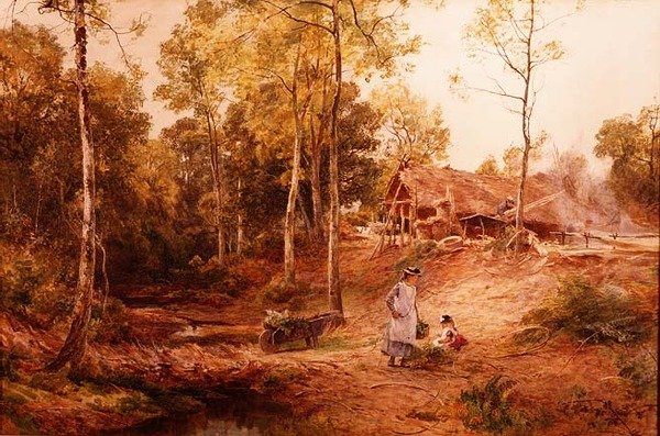 Høst i en Gloucestershire Wood av James Aumonier