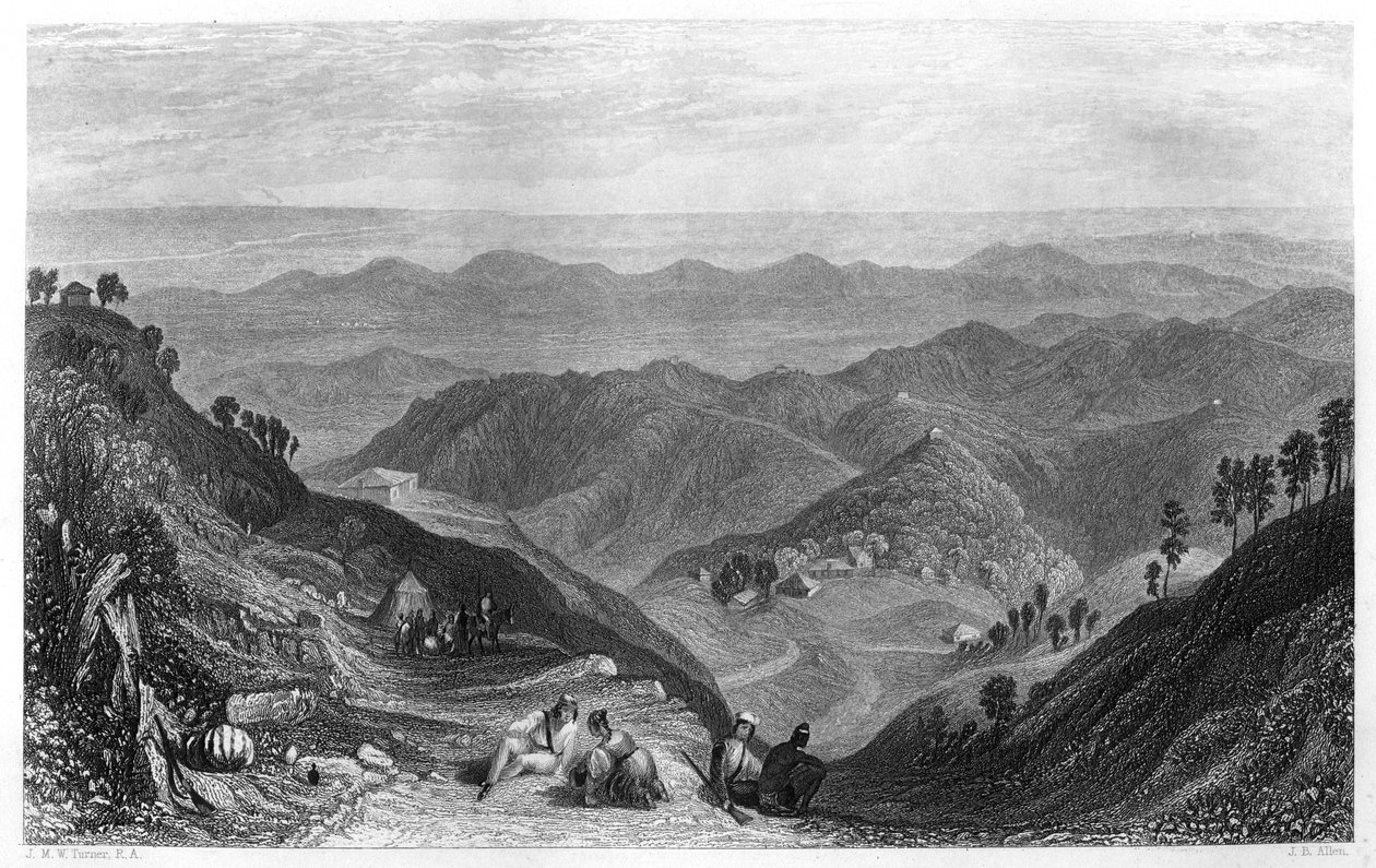 Mussoorie og Dhoon-dalen, India, c1860. av James B. Allen
