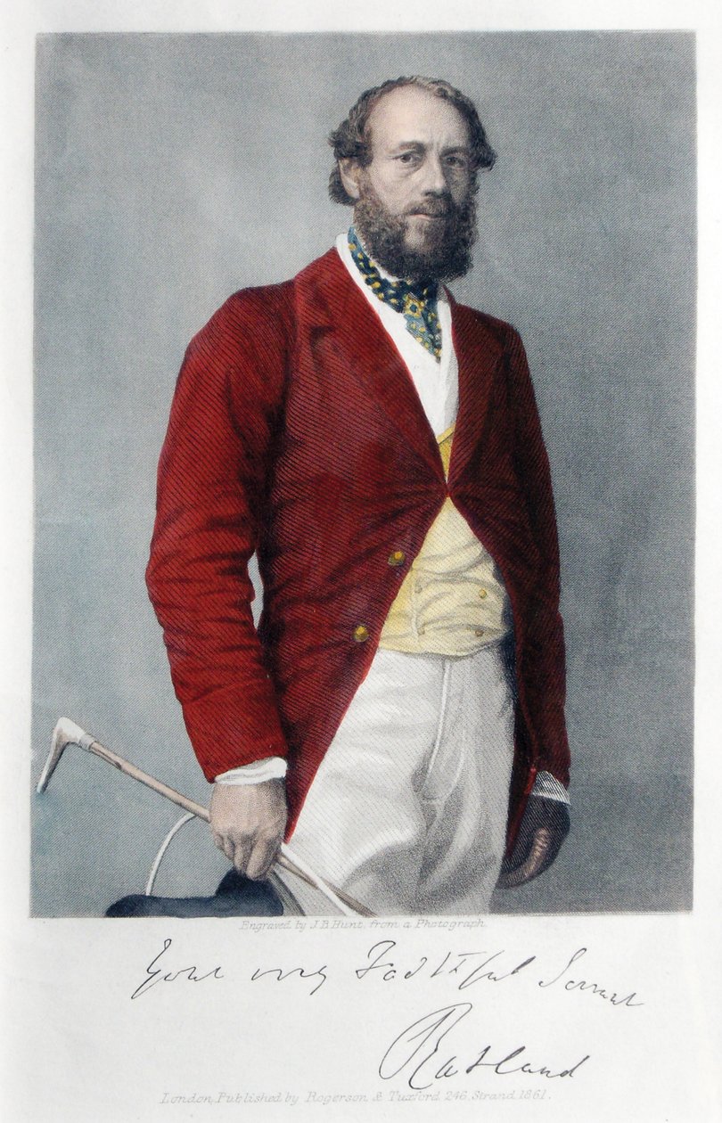 Den sjette hertugen av Rutland kledd for jakt, 1861 av James B. Hunt
