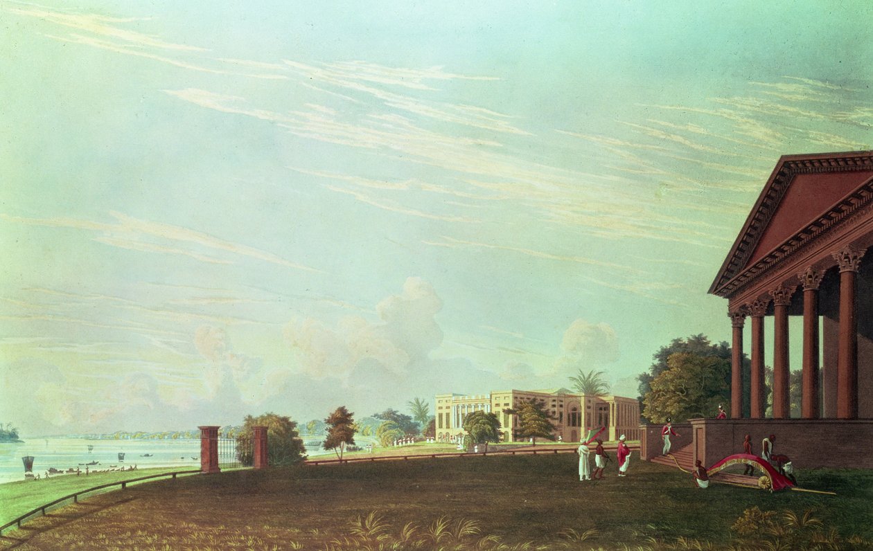 Barrackpore House, Calcutta, gravert av Robert Havell, pub. 1824 (gravering) av James Baillie Fraser