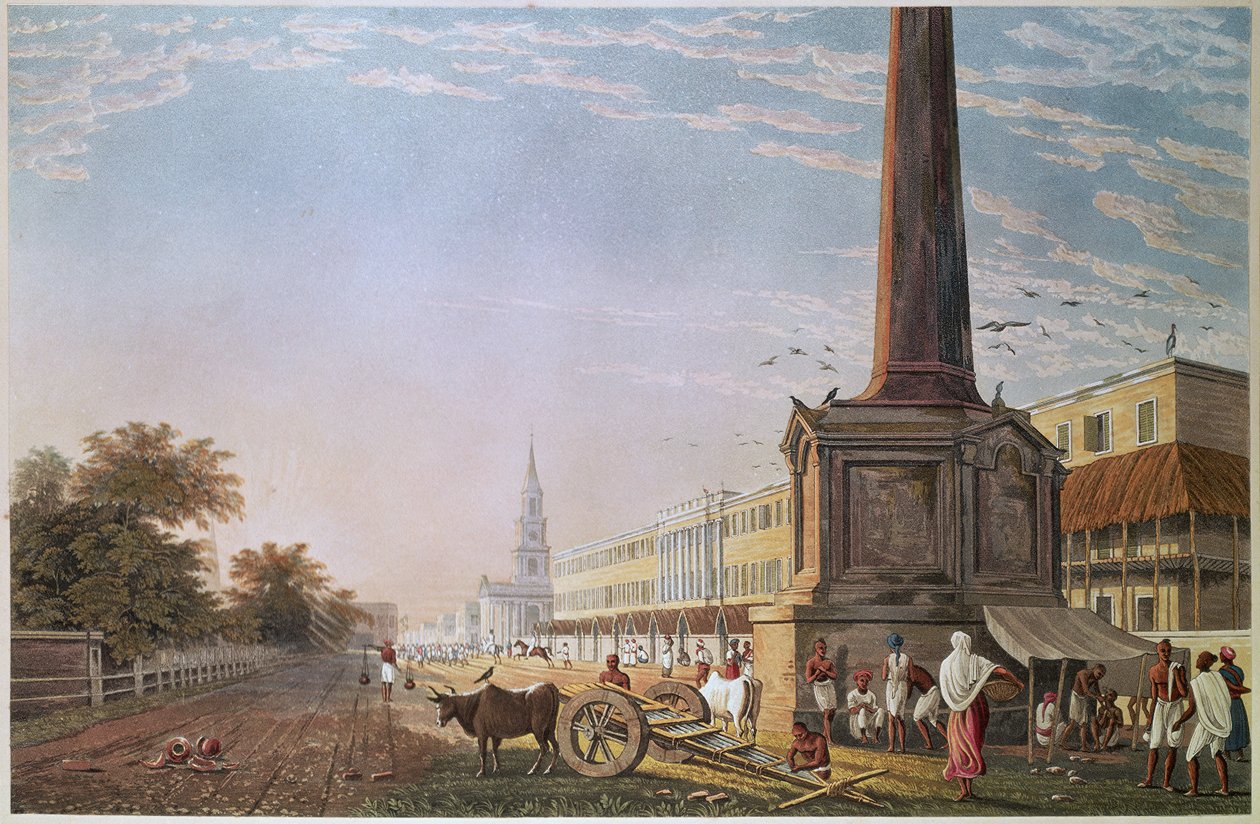 Writers Buildings, Calcutta, gravert av Robert Havell, pub. 1824 av James Baillie after Fraser
