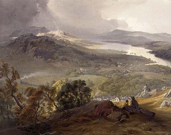 Lake Windermere, detalj av Lakeside Railway, fra 