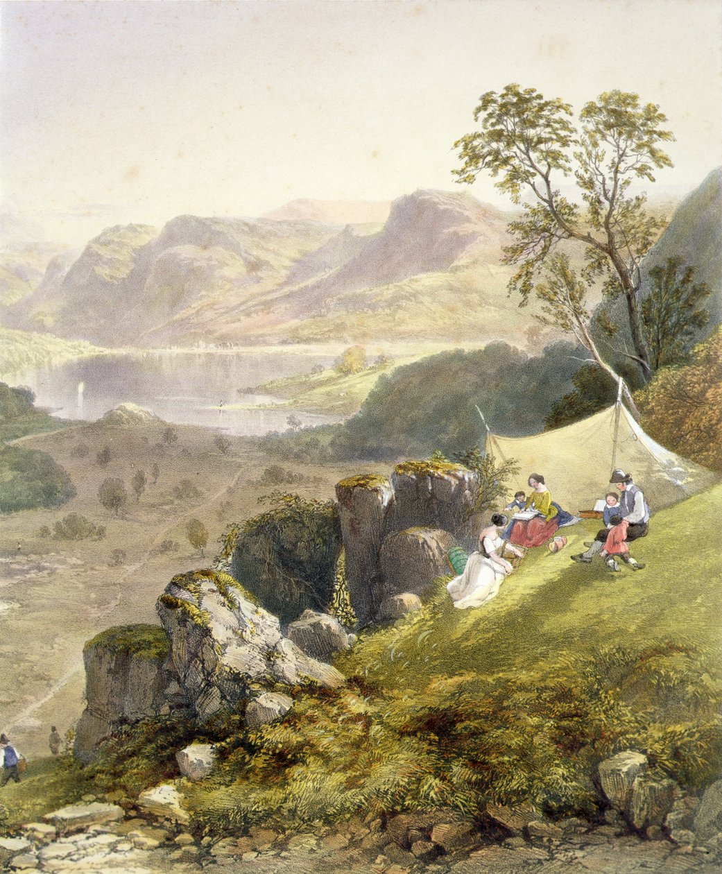 Thirlmere og Wythburn, detalj av en skissefest, fra 