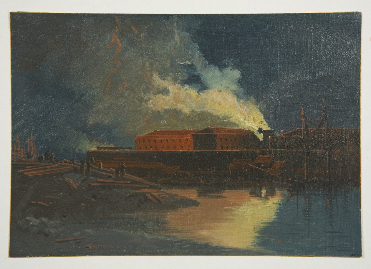 Bristol Riots: Burning of the New Gaol av James Baker Pyne