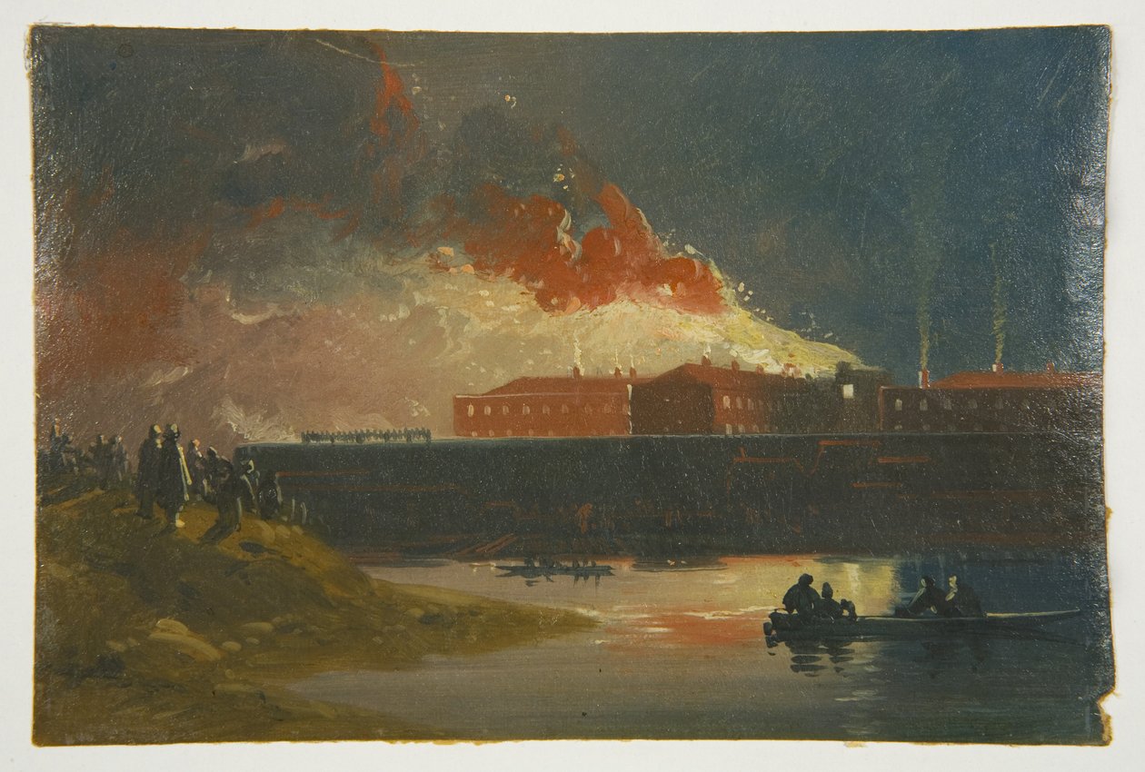 Bristol Riots: The Burning of the New Gaol av James Baker Pyne