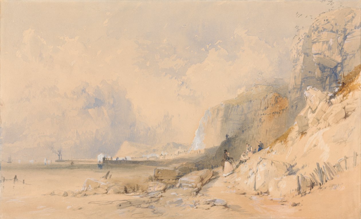 Figurer på en klippesti nær Dover av James Baker Pyne