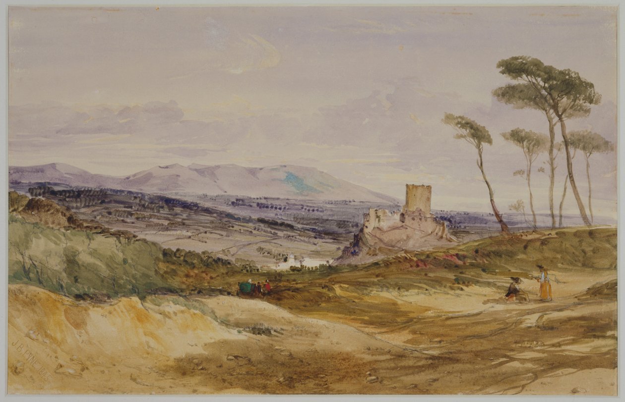Landskap med slott og figurer av James Baker Pyne