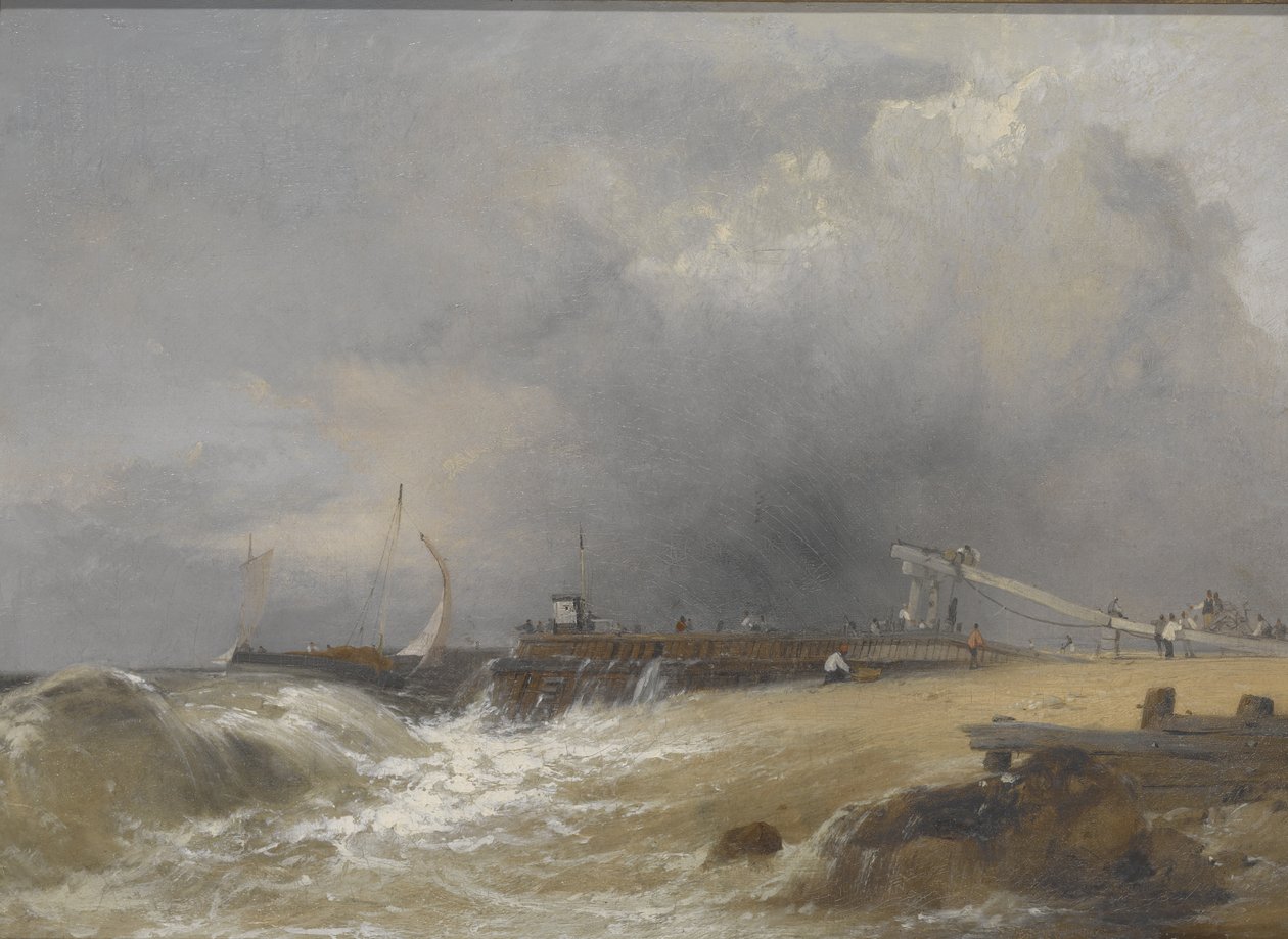 Littlehampton Pier på Sussex Coast, ca. 1842 (olje på lerret) av James Baker Pyne