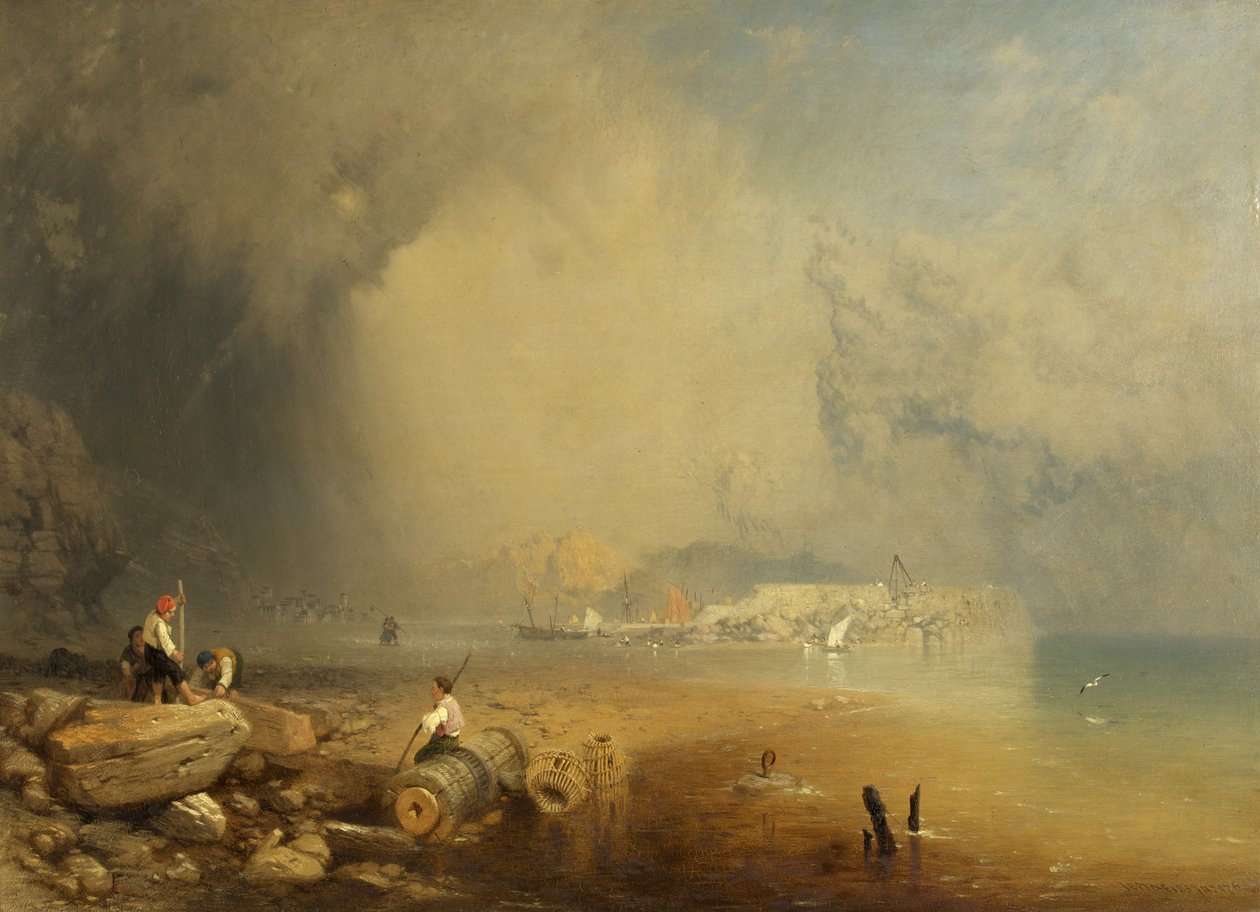 Middelhavet kystscene av James Baker Pyne