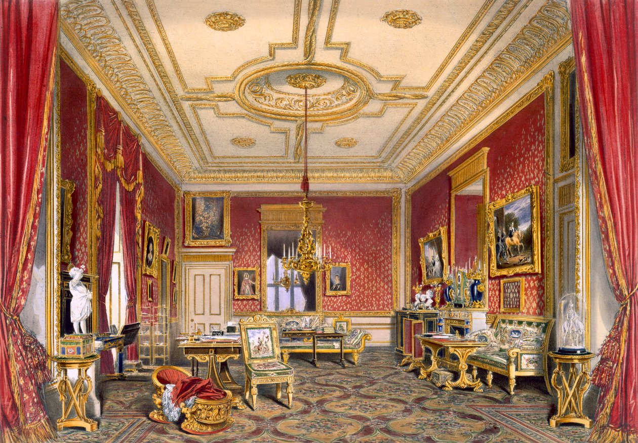 Dronningens private stue, Windsor Castle, 1838 av James Baker Pyne