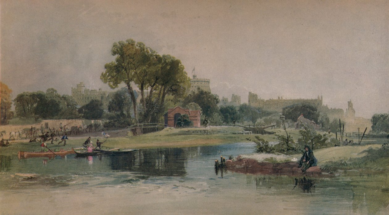 Windsor Castle fra Eton Play Ground, c1838 av James Baker Pyne