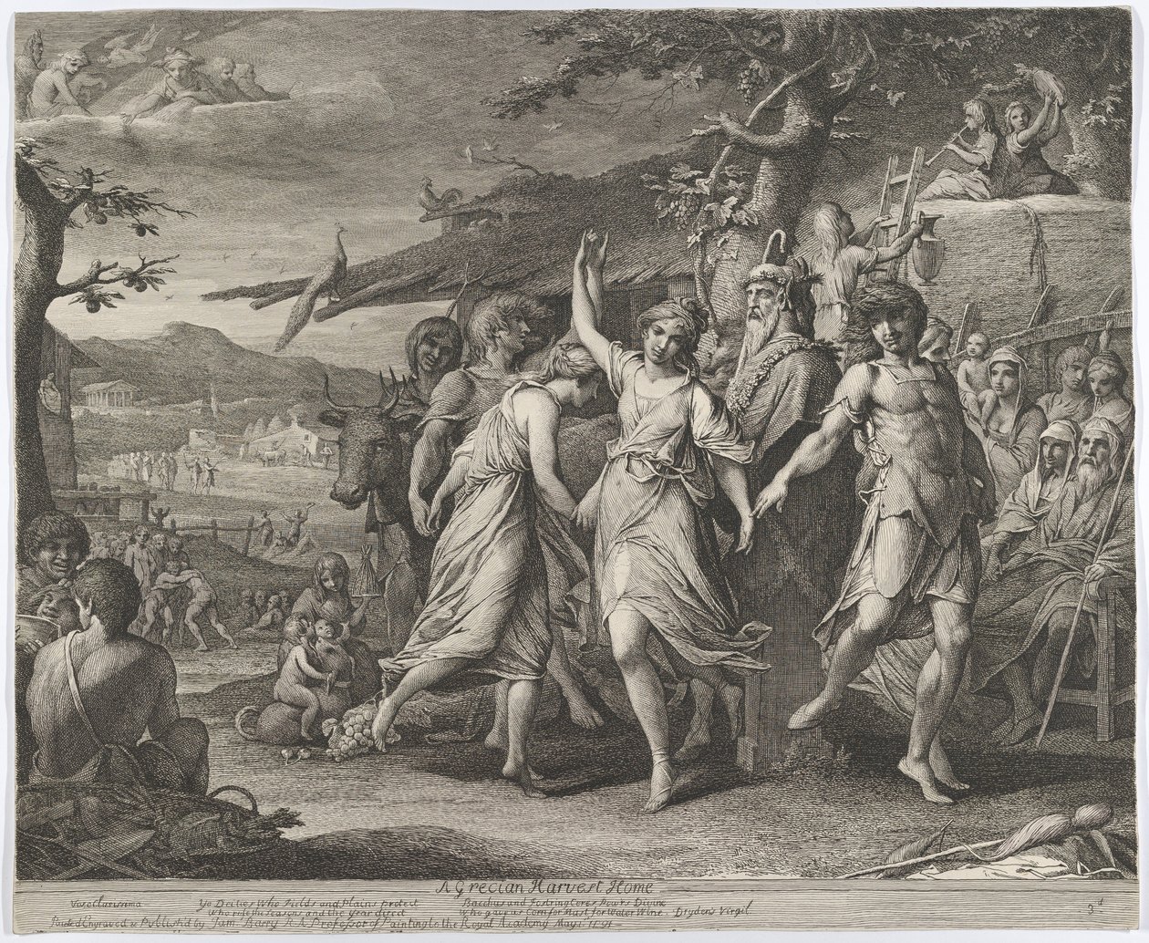En gresk høstfest, eller takksigelse til de landlige guddommene, Ceres, Bacchus osv. av James Barry