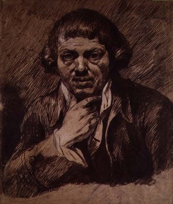 Selvportrett, ca. 1800 (pensel og bistre på papir) av James Barry
