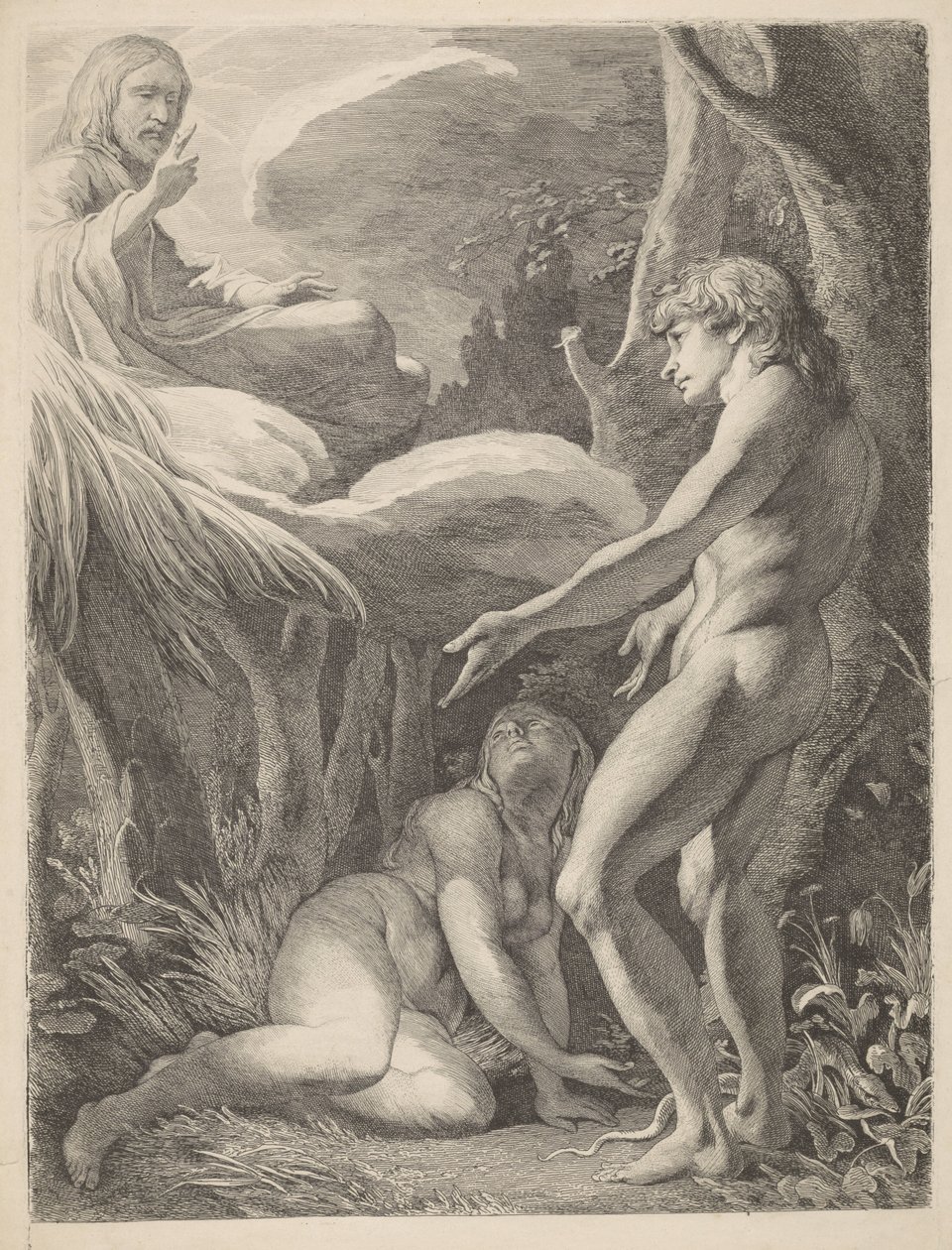 Oppdagelsen av Adam og Eva Oppdagelsen av Adam og Eva etter syndefallet Oppdagelsen av Adame og Eva av James Barry
