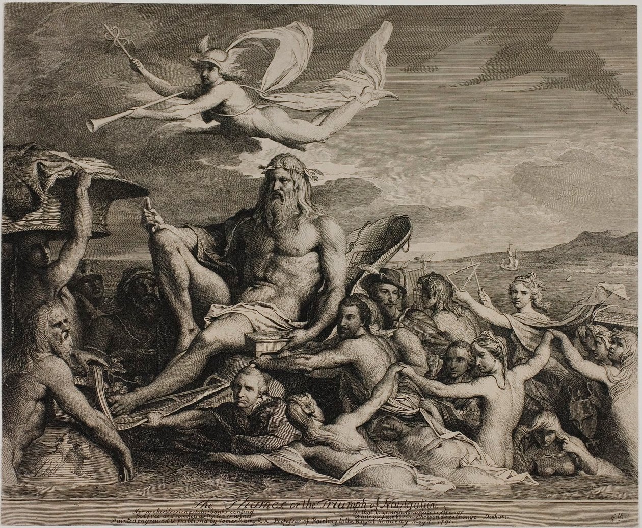 Themsen, eller The Triumph of Navigation av James Barry
