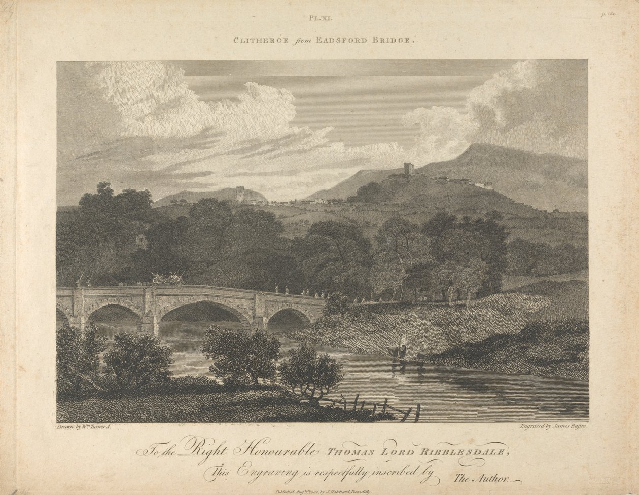 Clitheros fra Eadsford Bridge av James Basire