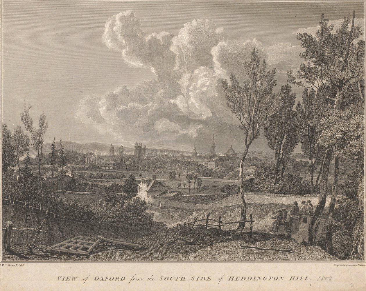 Utsikt over Oxford fra sørsiden av Heddington Hill av James Basire