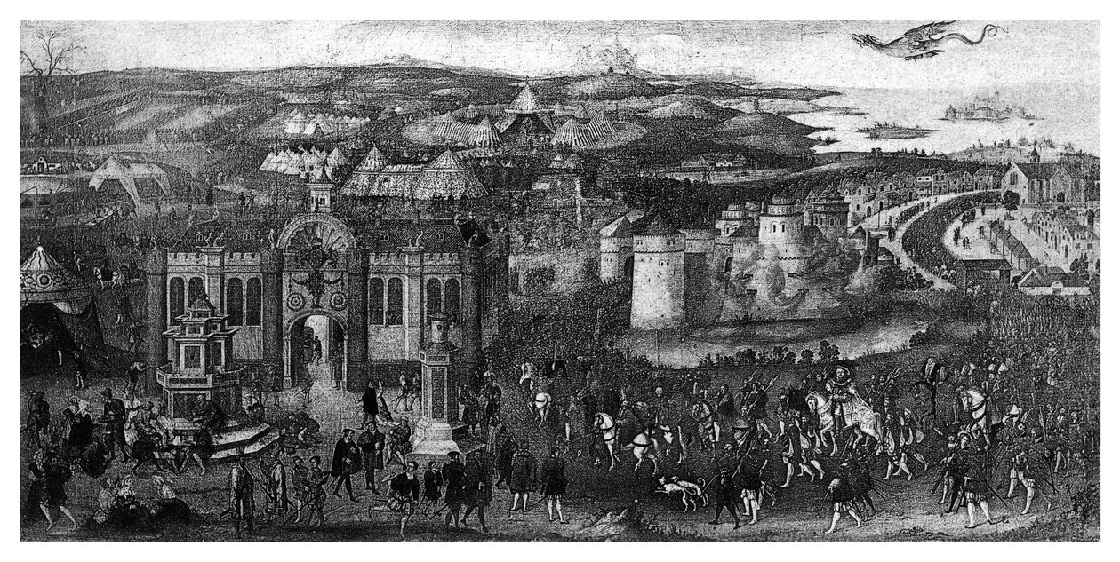 The Field Of The Cloth Of Gold, 1520, 1896. av James Basire I