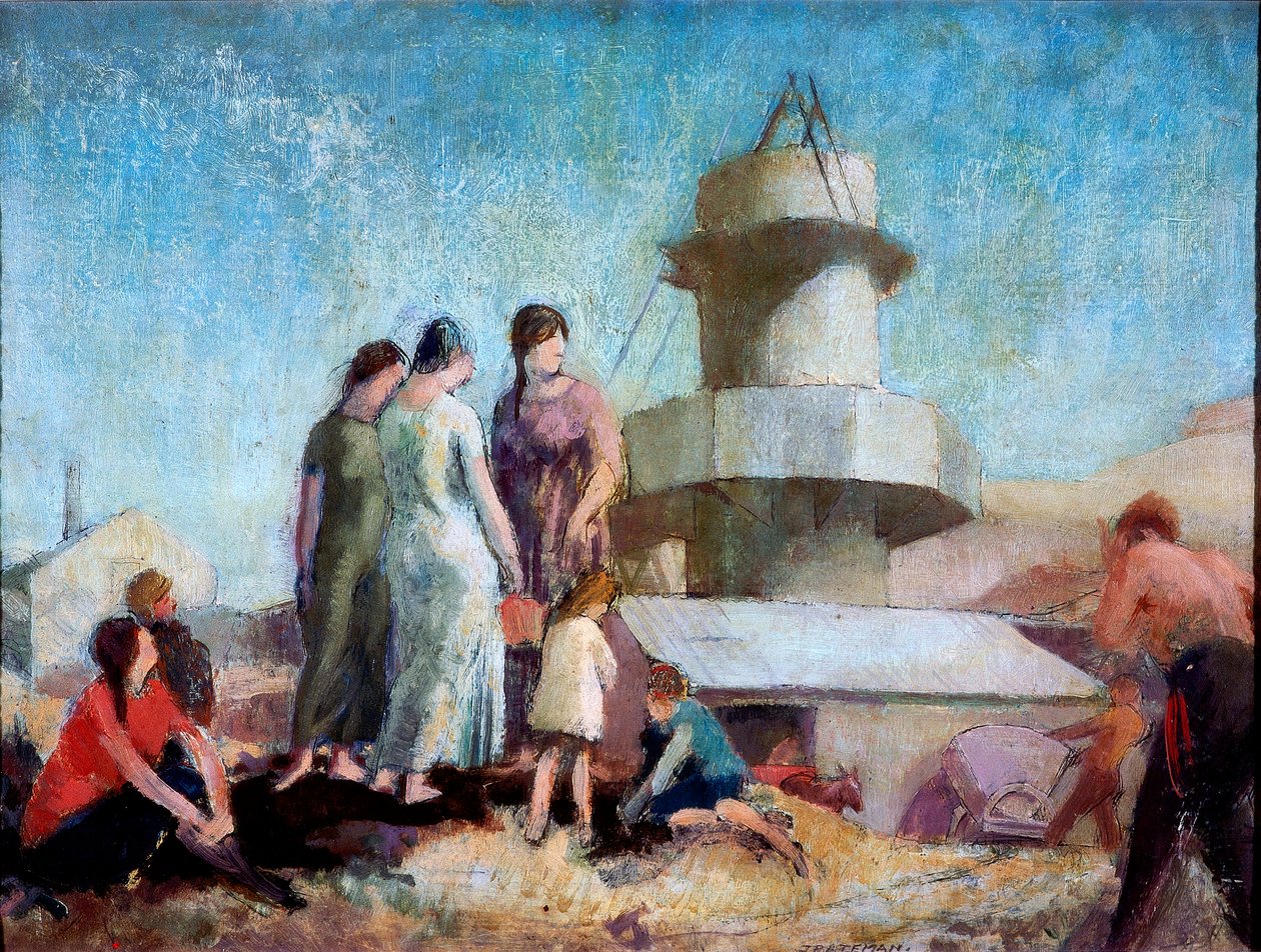 The Lime Burner, ca. 1936 (blyant, olje og voks på panel) av James Bateman
