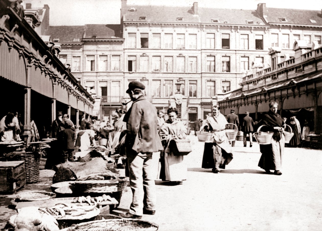 Markedsboder, Antwerpen, 1898. av James Batkin