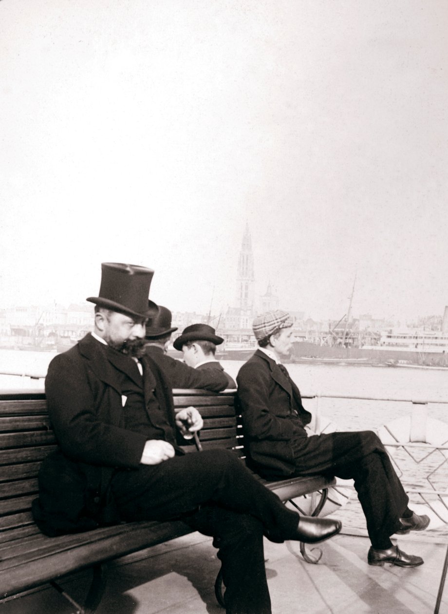 Passasjerer på en ferge, Rotterdam, 1898. av James Batkin