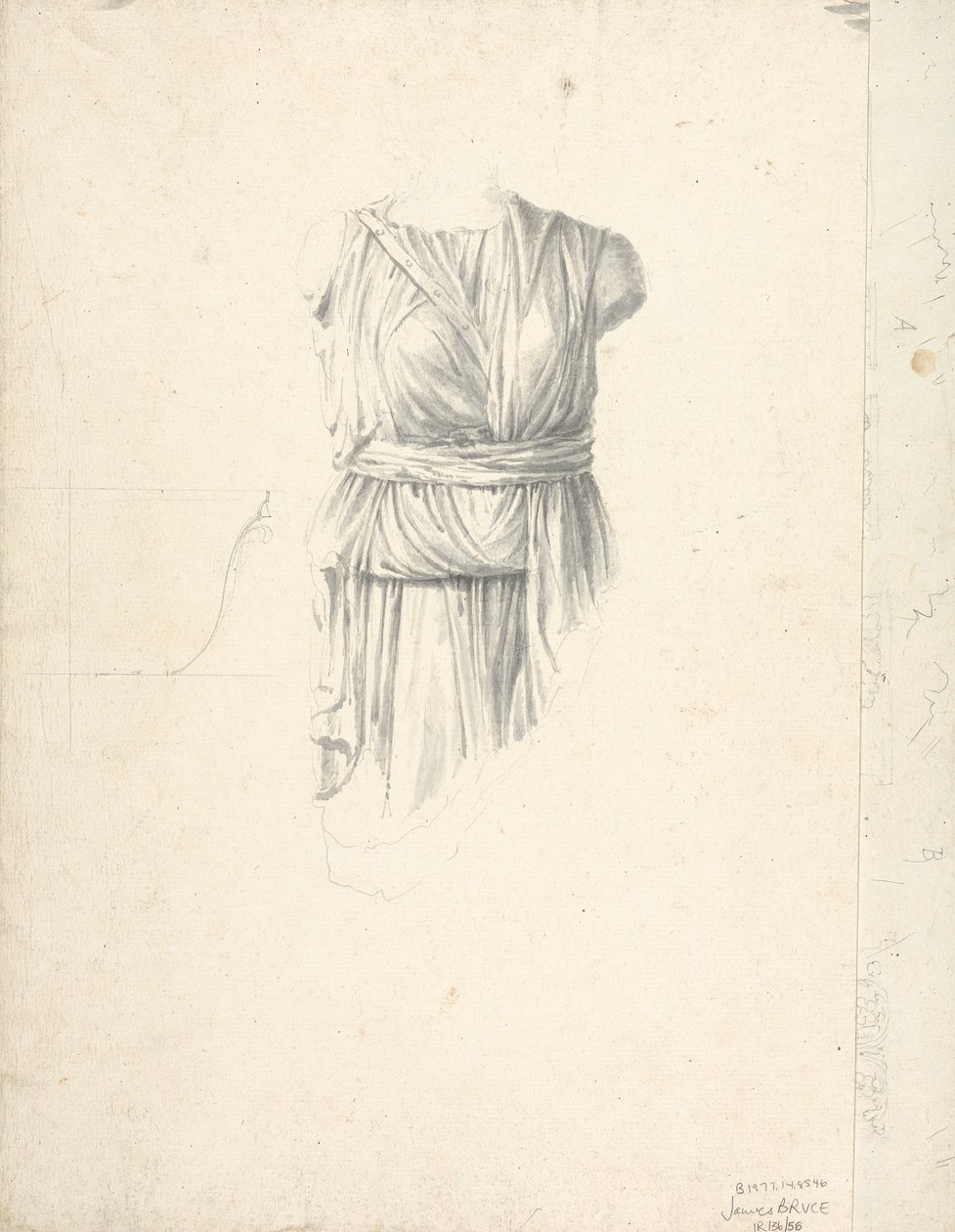 nr. 23 tegninger av ornamental detalj av versaler av James Bruce