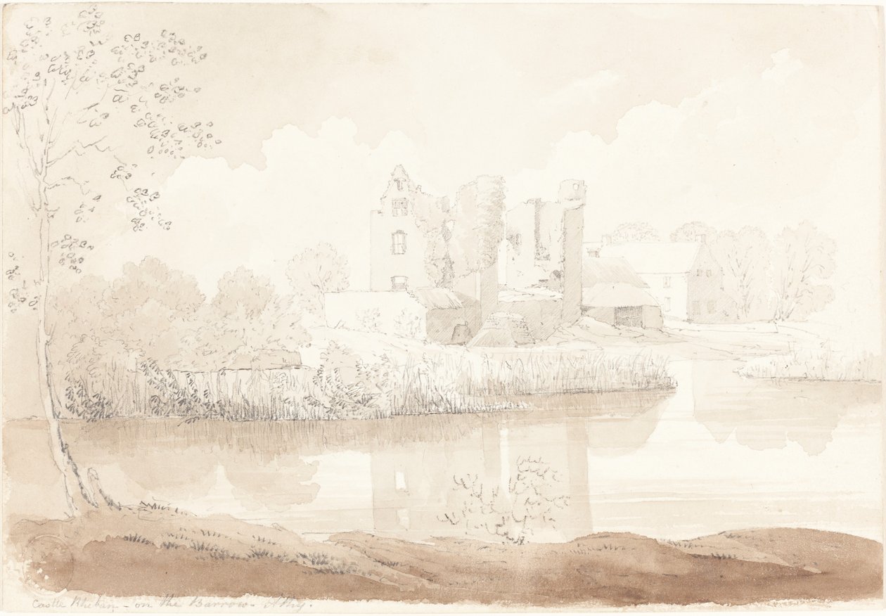 Castle Rheban ved elven Barrow, Athy av James Bulwer