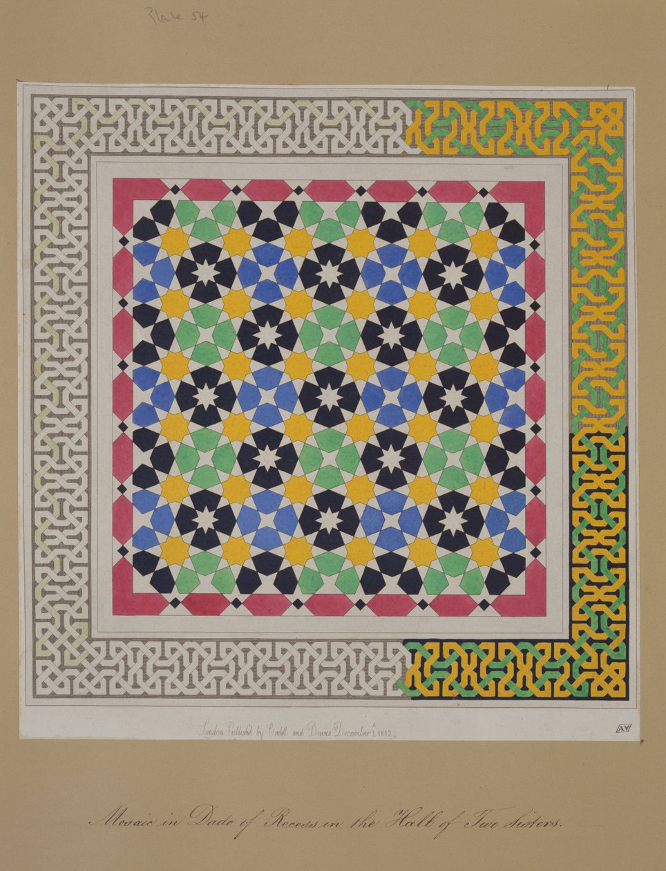 Mosaikk i friminuttet i Hall of Two Sisters, Alhambra, fra 