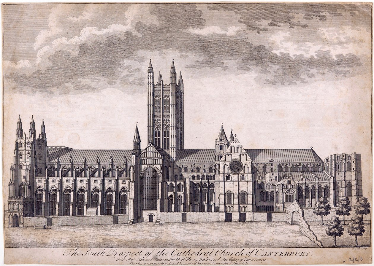 Canterbury katedral, ca. 1716-37 av James Cole