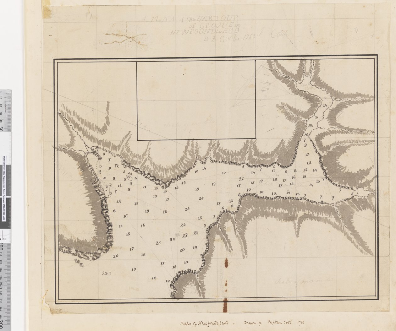 ib. En plan for havnen i Croque i Newfoundland av James Cook