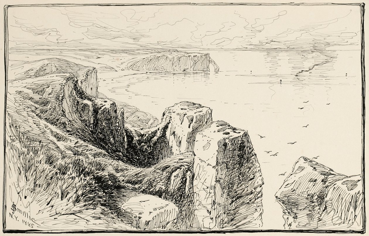 Cliffs of Normandie, nær Etretat av James David Smillie