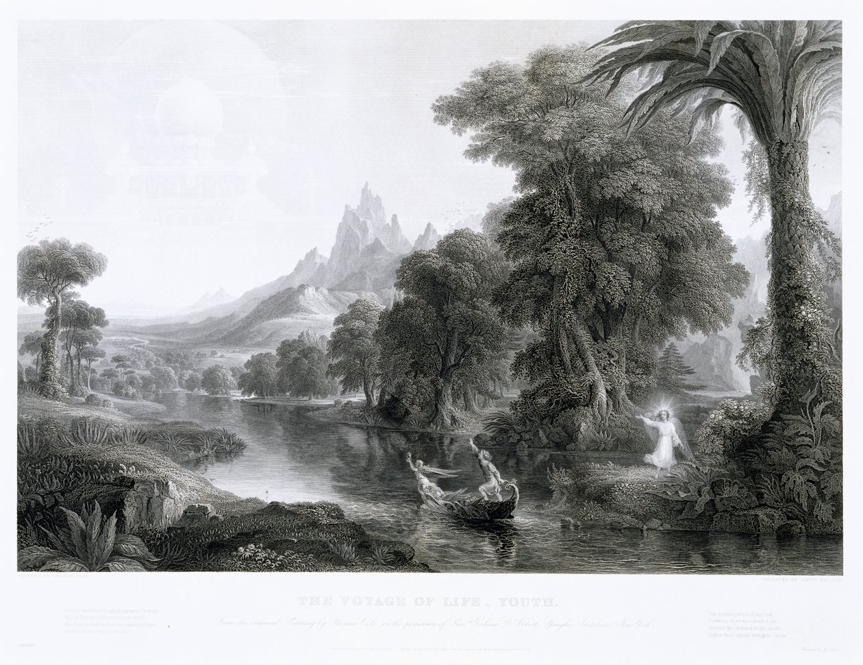 Livets reise - Ungdom, ca. 1855 (gravering) av James David Smillie