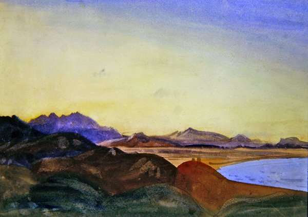 Collioure, Canigoure in the Distance (akvarell over blyant på papir) av James Dickson Innes