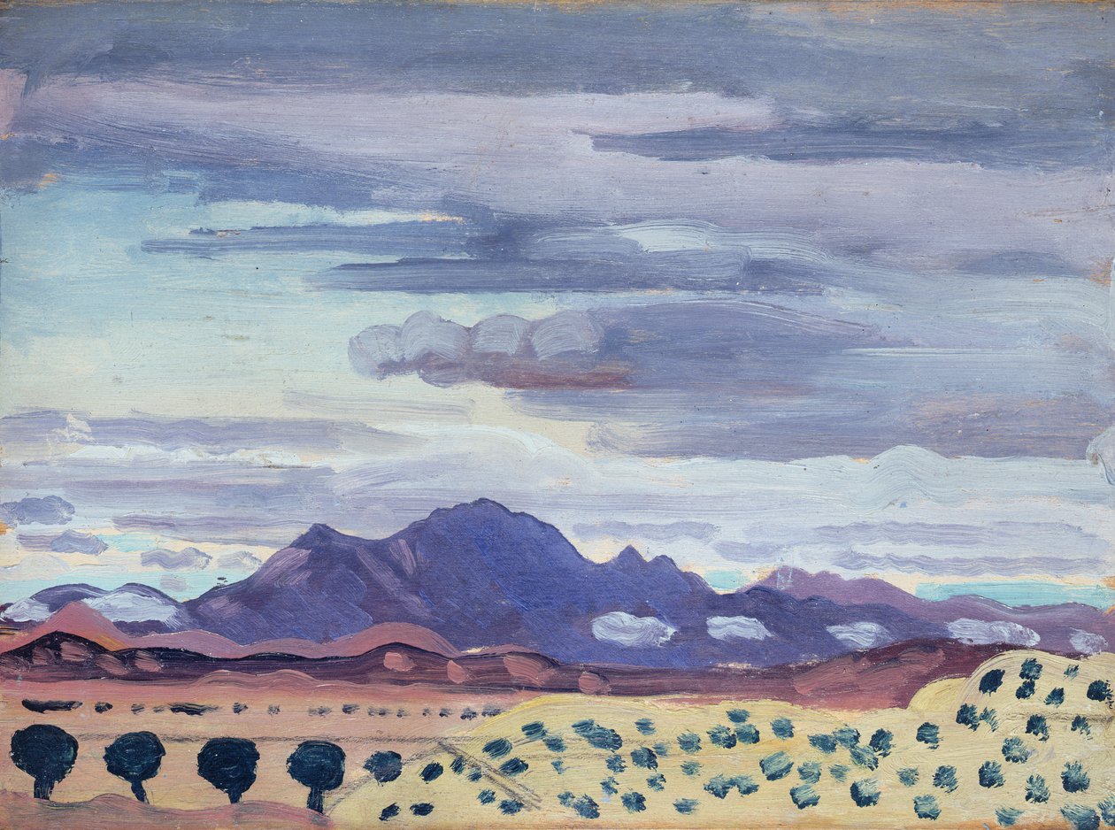 I Pyreneene, ca. 1911 (olje på panel) av James Dickson Innes