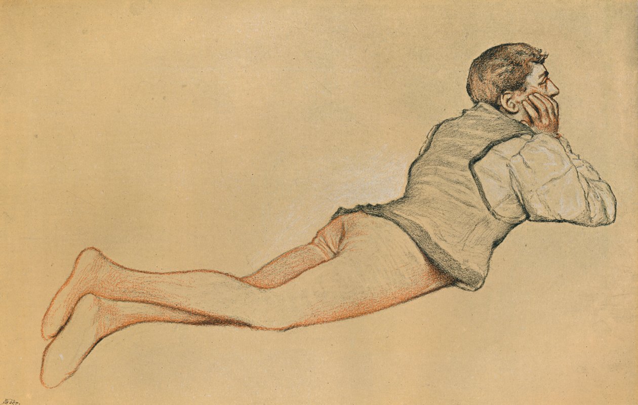Boccaccio: Åpningsscenen i Decamerone Decameron, c1900 av James Dromgole Linton