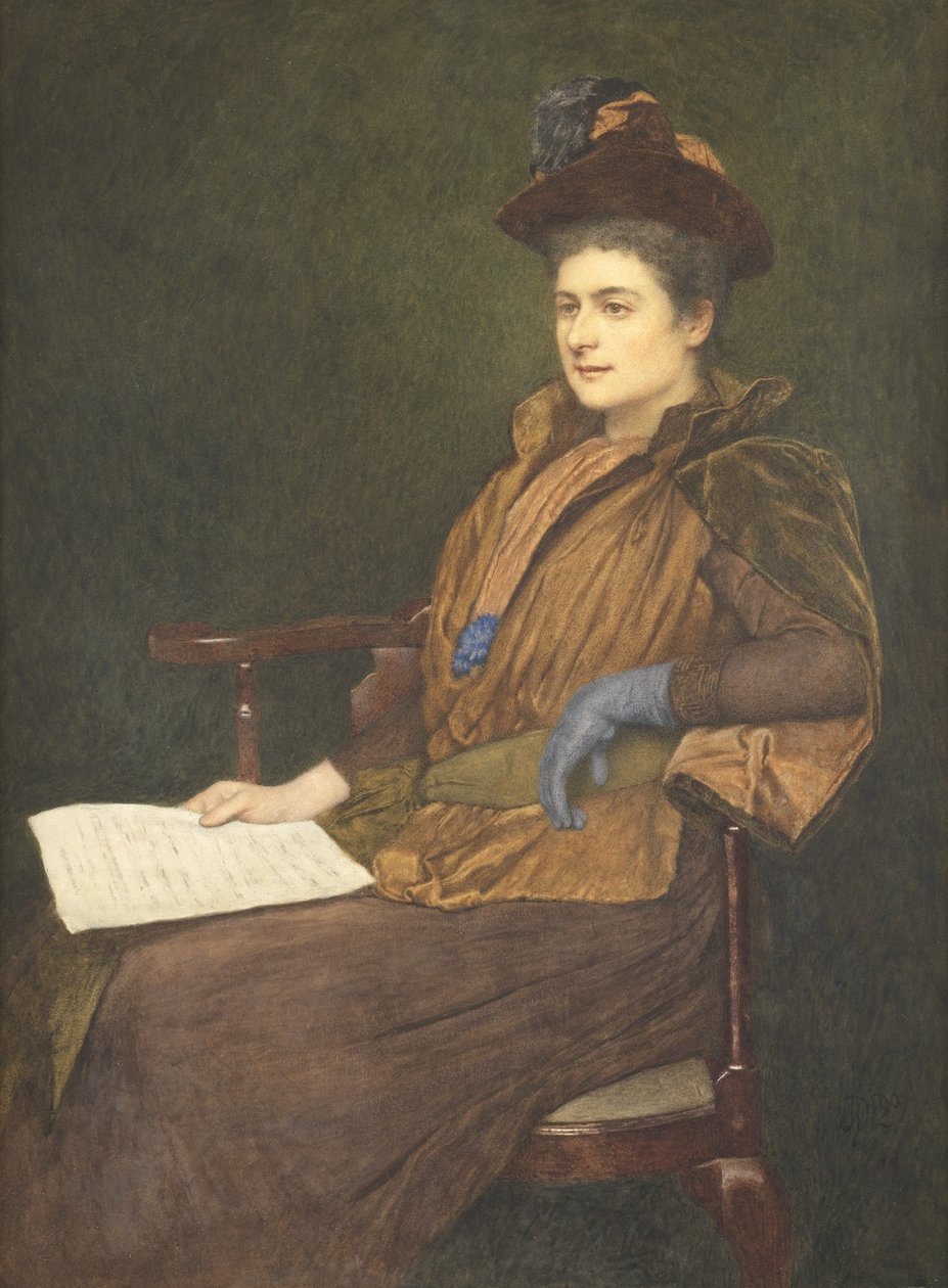 Frøken Agnes Ashbee, 1890 (wc og gouache på papir) av James Dromgole Linton
