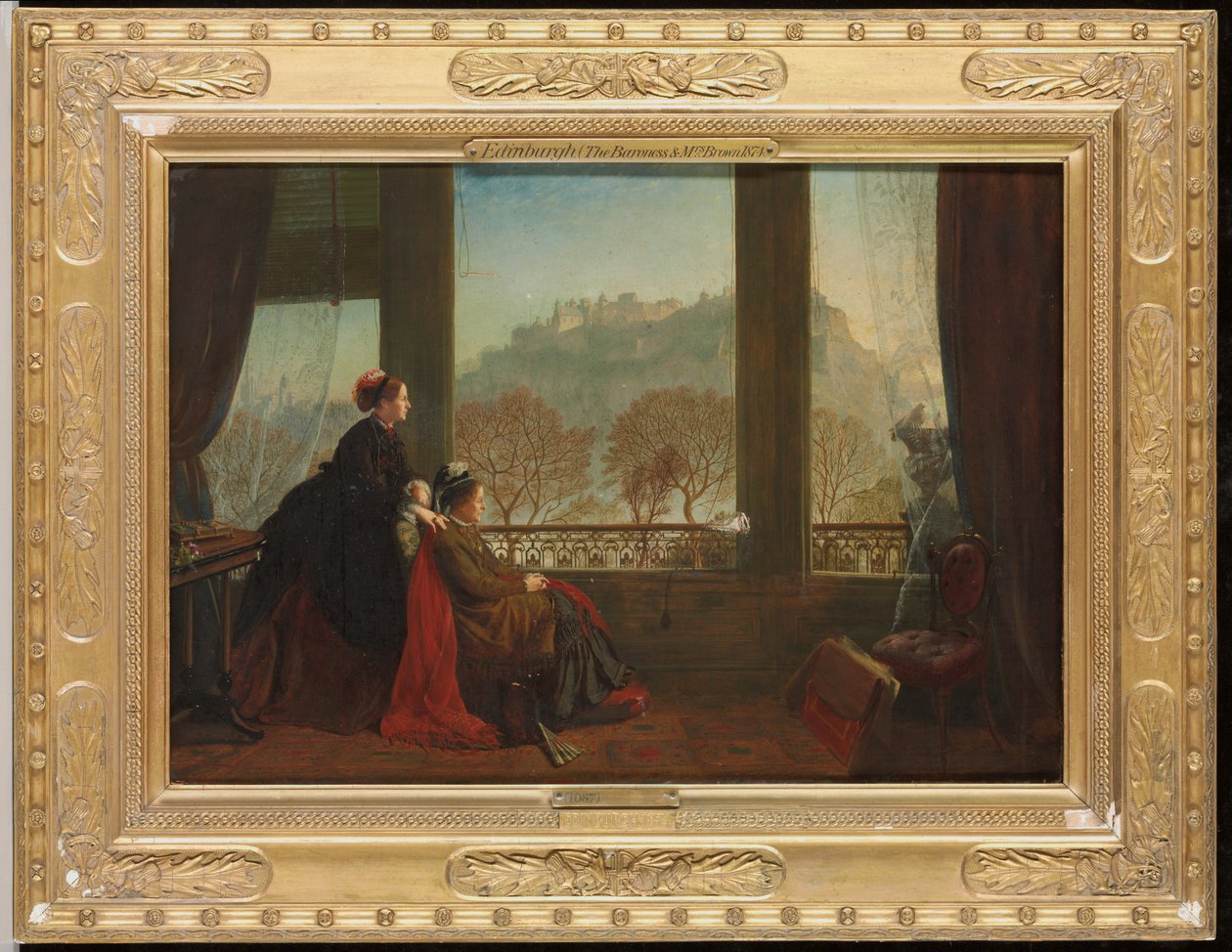 Portrett av baronesse Burdett Coutts og hennes følgesvenn Mrs. Brown, Edinburgh, 1874, av James Drummond