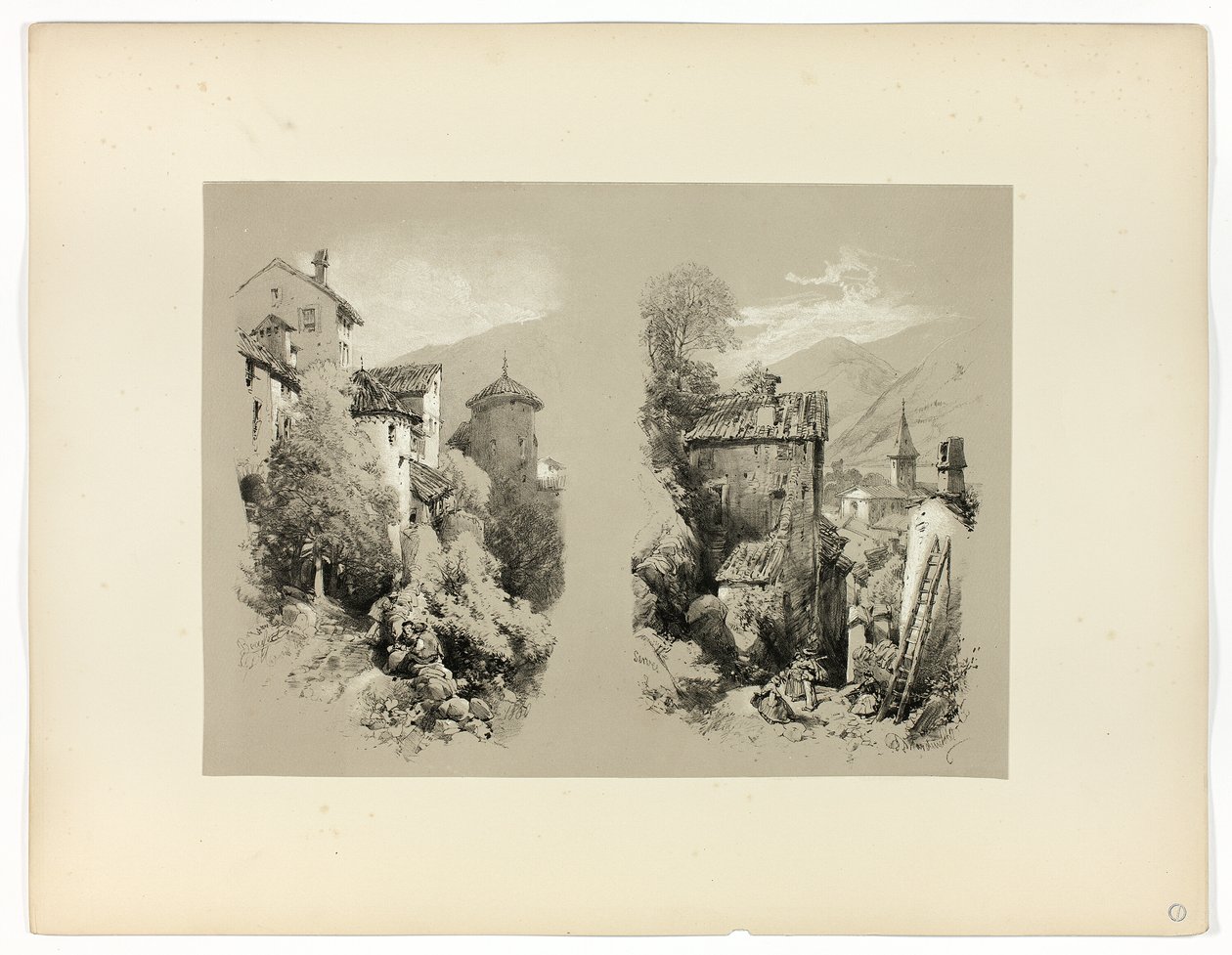Beaufort og serverer, fra Picturesque Selections av James Duffield Harding